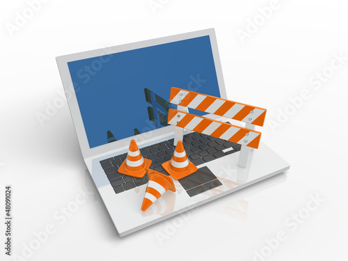 Illustration: Website under construction with Laptop Website under construction with Laptop
