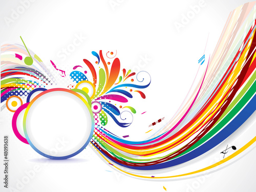 Vector: abstract musical wave background with panel abstract musical wave background with panel