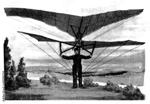 Illustration: Invention : Aeroplane - end 19th century Invention : Aeroplane - end 19th century