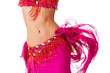 Belly Dancer in a Hot Pink Costume Shaking her Hips