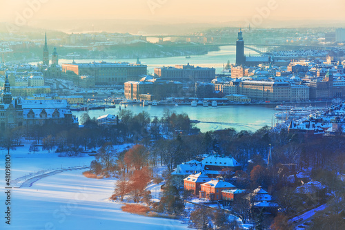 Photo: Winter aerial scenery of Stockholm, Sweden Winter aerial scenery of Stockholm, Sweden