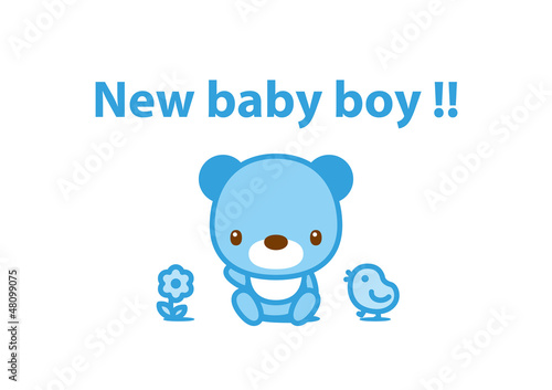 Illustration: message card new baby boy 001 message card new baby boy 001