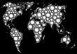 Earth map from drops on black