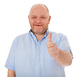 Photo: Charismatischer Mann zeigt Daumen hoch Charismatischer Mann zeigt Daumen hoch