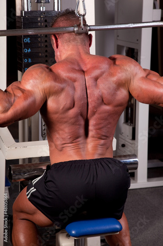 Photo: Bodybuilder training his back Bodybuilder training his back