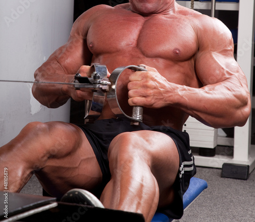 Photo: Bodybuilder training his back Bodybuilder training his back