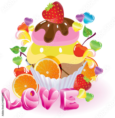 Vector: Valentine background with sweets Valentine background with sweets