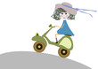 Illustration: bambina in moto bambina in moto