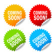 Coming soon vector labels set