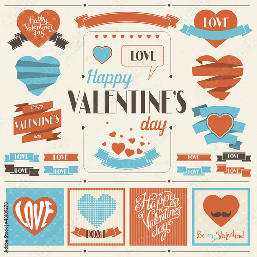 Vector: Collection of labels and ribbons in retro vintage style. Collection of labels and ribbons in retro vintage style.