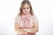 Cute woman frowning and disapproving