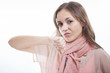 Young woman disapproving a product or service