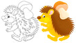 Hedgehog with a mushroom