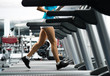 woman running on a treadmill