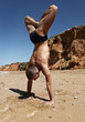 Photo: Balancing hanstand with lotus yoga position Balancing hanstand with lotus yoga position