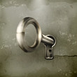 Key in keyhole, old-style