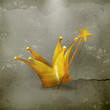 Magic wand and crown, old-style