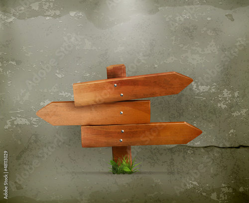 Vector: Wooden sign, old-style Wooden sign, old-style
