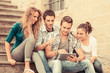 Group of Friends with Tablet PC