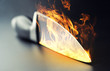 Photo: Burning professional kitchen knife Burning professional kitchen knife