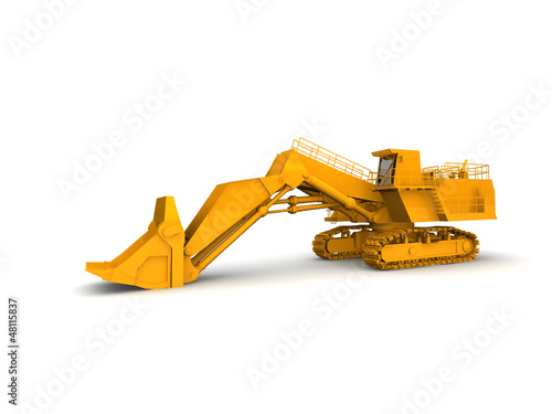 Illustration: bulldozer-excavator isolated on white bulldozer-excavator isolated on white