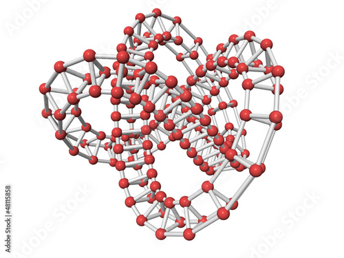 Illustration: Molecule, 3D render. Molecule, 3D render.