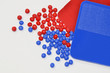 red/blue colour samples