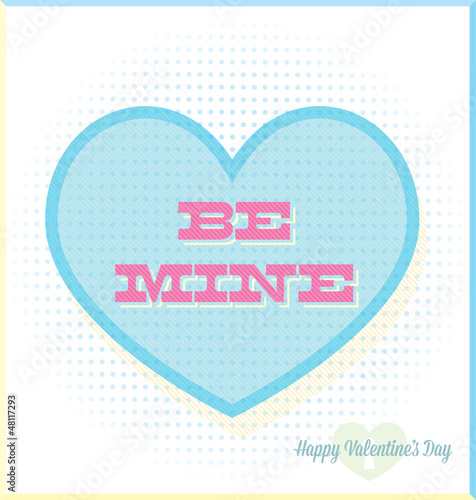 Vector: Retro Be Mine Valentine's Day Heart Candy Card Retro Be Mine Valentine's Day Heart Candy Card