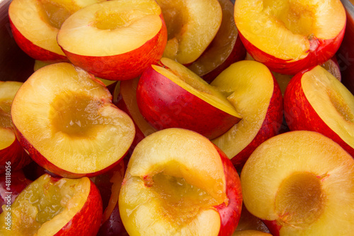 Photo: Red plums without stones Red plums without stones