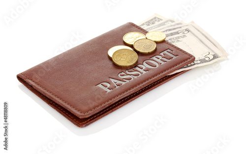 Photo: Passport and ticket isolated on white Passport and ticket isolated on white