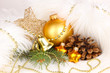 Christmas decoration in white fur