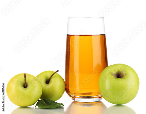 Photo: Useful apple juice with apples around isolated on white Useful apple juice with apples around isolated on white
