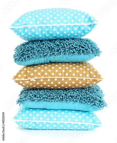 Photo: Hill colorful pillows isolated on white Hill colorful pillows isolated on white