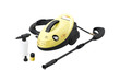 A pressure washer machine with accessories.