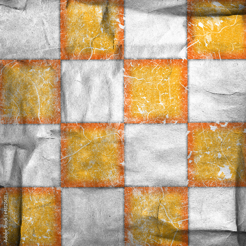 Illustration: Grungy chessboard background Grungy chessboard background