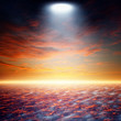 Bright spotlight from above