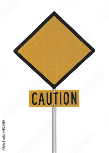 Photo: Blank Highway Caution Sign Blank Highway Caution Sign