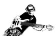 Vector: guitarist with dreadlocks guitarist with dreadlocks