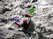 Kayaker in white water, rafting