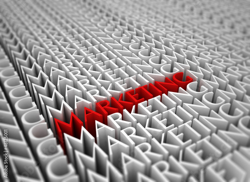Illustration: Marketing 3d trext background Marketing 3d trext background