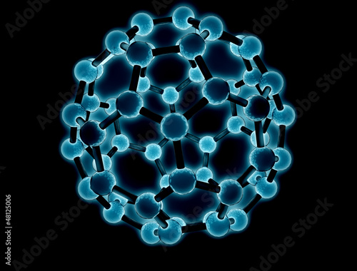 Illustration: Blue Glowing Molecule Blue Glowing Molecule