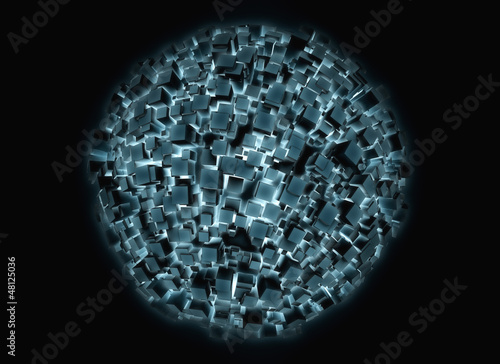 Illustration: Abstract glowing 3D sphere Abstract glowing 3D sphere