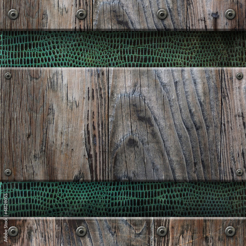 Photo: Fond grunge - Bois et peau de serpent Fond grunge - Bois et peau de serpent