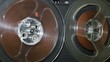 Old retro Reel Audio Recorder reels spinning