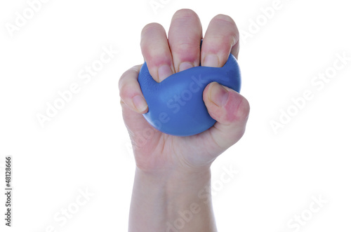 Photo: Squeezing stress ball Squeezing stress ball