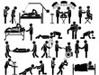 18 ICONS MAN PATIENTS,SICK,INJURED