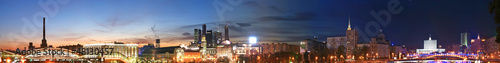 Photo: Moscow, Russia. Night. Panoramic view from the embankment Moscow, Russia. Night. Panoramic view from the embankment