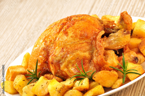 Photo: roast chicken with potatoes roast chicken with potatoes