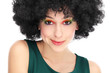 Woman with black afro hairstyle