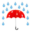 Vektor: Vector umbrella and rain drops Vector umbrella and rain drops